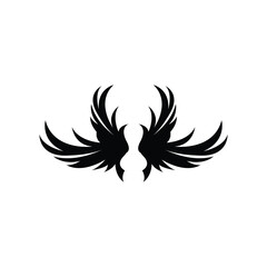 Wing Logo Design, Vector Eagle Falcon Wings, Beauty Flying Bird, Illustration Symbol