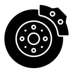 Illustration of Brake Disc Glyph Icon