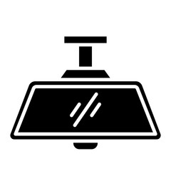 Illustration of Rearview Mirror Glyph Icon
