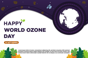 Fototapeta na wymiar New Fresh Concept Vector World Ozone Day With Plant Illustration