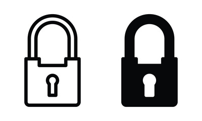 Lock icon with outline and glyph style.