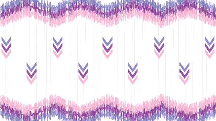 Art Ikat Ogee tribal seamless pattern in traditional pastel classic.