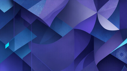 Abstract background features a blend of blues and purples with intricate geometric shapes. Generative AI.