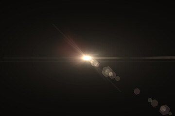 lens flare on black background