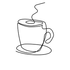 Hot Coffee Continuous line 