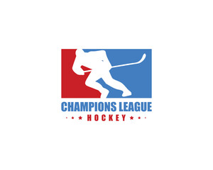 Simple and modern hockey league logo design 