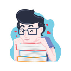 national book lovers day vector illustration
