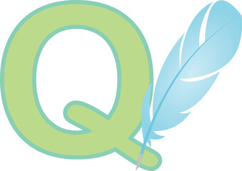 Q for Quill Alphabet Vector image