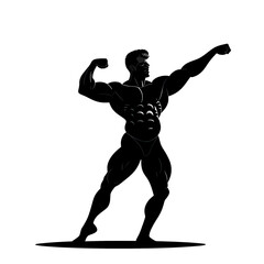 Bodybuilder man vector illustration, silhouette, transparent png, Generative AI	