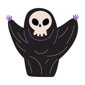 recommend clip art: Grim reaper . Halloween cartoon characters . Vector .
