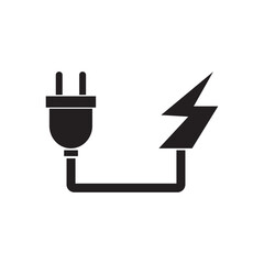 Obraz premium Electric plug icon in flat style. Power adapter vector illustration on white isolated background. Electrician sign business concept
