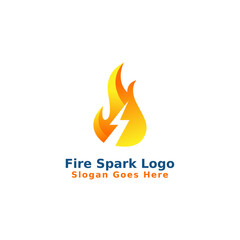 Fire spark logo design vector