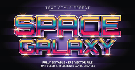 Space Galaxy Text Style Effect. Editable Graphic Text Template.