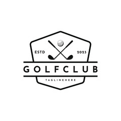 vintage retro golf sport logo design idea