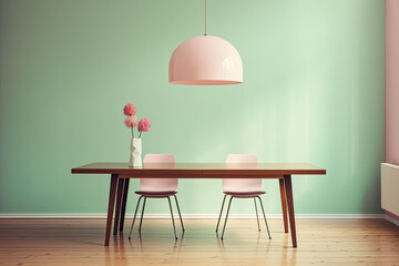 A simple dining table on a clean background