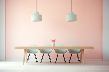 A simple dining table on a clean background