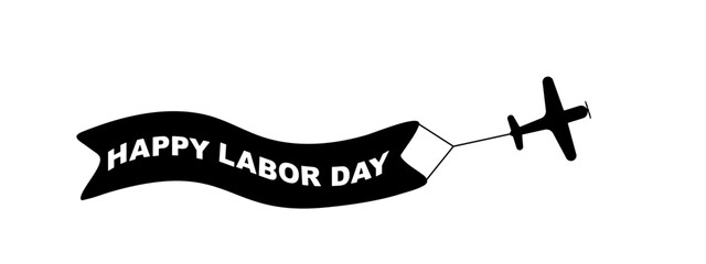 USA Labor Day banner with plane isolated illustration © tutti_frutti