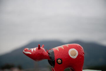 赤べこと磐梯山