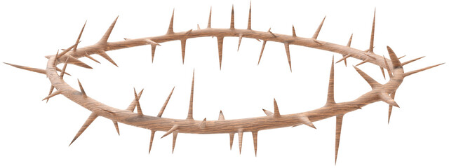 Fototapeta premium a 3D artwork of the Crown of Thorns worn by Jesus. This piece will be used for designing modern visual art publications related to Christianity, the suffering of Christ, and religious theme