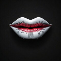 Fototapeta premium Tender sweet lips in the dark, Generative AI