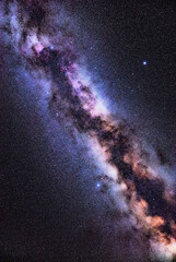 Wide angle photograph of Milky Way stars captured from a dark remote location.