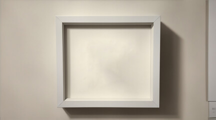Square canvas framed on in side museum art. Generative AI.