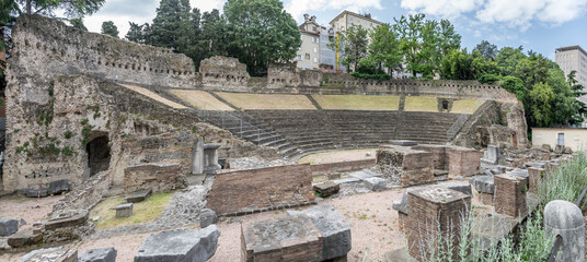 ruins of Roman theater, Trieste, Friuli, Italy