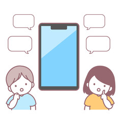 スマホの画面と考えている子どもたち