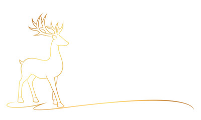 deer line art style, christmas element vector eps 10	
