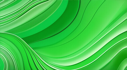 Abstract wave pattern backdrop vibrant green color. Generative AI.