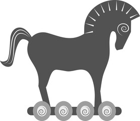 Isolated Trojan horse icon graphic illustration with transparent background