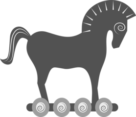 Isolated Trojan horse icon graphic illustration with transparent background