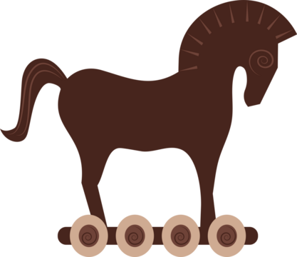 Isolated Trojan horse icon graphic illustration with transparent background