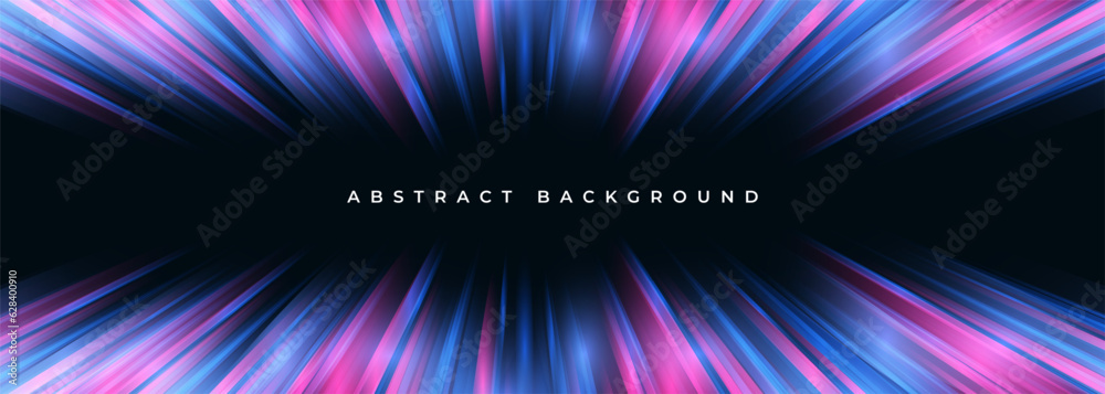 Poster Pink and blue speed lights motion effect abstract background. Abstract fast movement futuristic vector background.