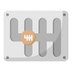 Illustration of Gear Shift Flat Icon