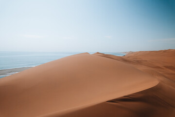Aerial Drone, Where Desert Meets the Ocean, Sandwich Harbour, Namibia, Africa