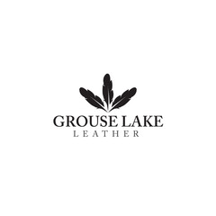 feather leaf logo for leather clothes