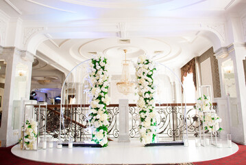 wedding ceremony decoration, beautiful wedding decor, flowers