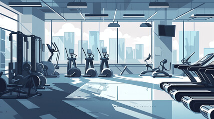 Fototapeta premium gym equipment in gym