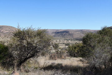 Mountain Zebra National Park, South Africa: general view of the terrain and veld from the tourist camp