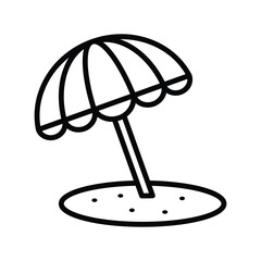 beach umbrella icon vector design template in white background