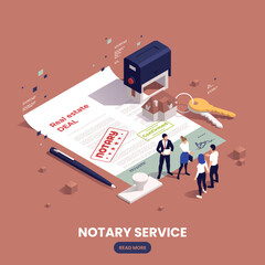 Notary Services Isometric Composition