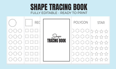 KIDS SHAPE TRACING BOOK  .  Tracing dashed lines for kids