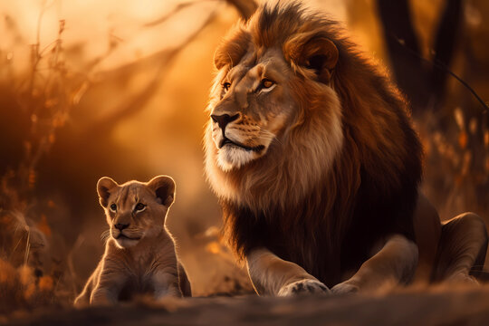 Lion family - father and son