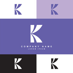 k letter logo template and color palette, logo for company