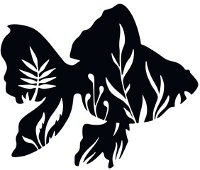 Fish - Floral Animals Vector, Cut Stencil, Laser Cut