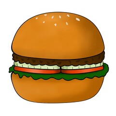 The fast food hamburger drawing