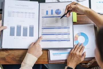 Business People brainstorming Meeting Design Ideas use post it notes to share idea professional investor start up project business brainstorming planning in office