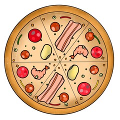 Pizza tray drawing.