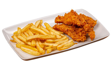 Delicious crispy fried breaded chicken breast